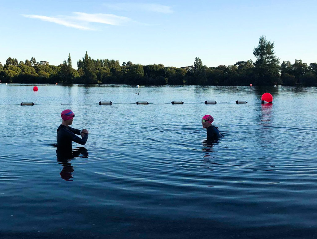 Lake fitness swimming